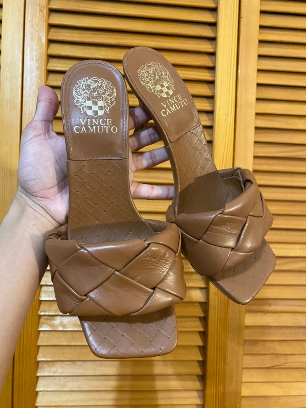 Vince Camuto: Woven mules